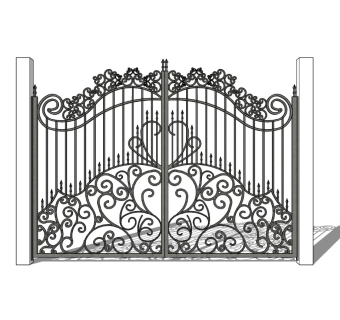 欧式铁艺大门别墅大门SU模型下载